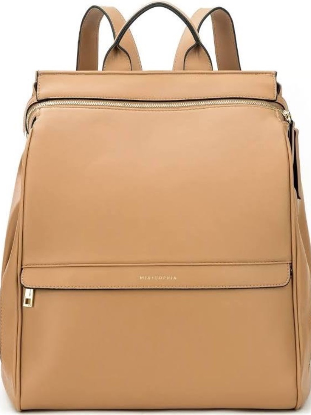 Mia + Sophia - The Sophia Diaper Bag - Leather- Brown